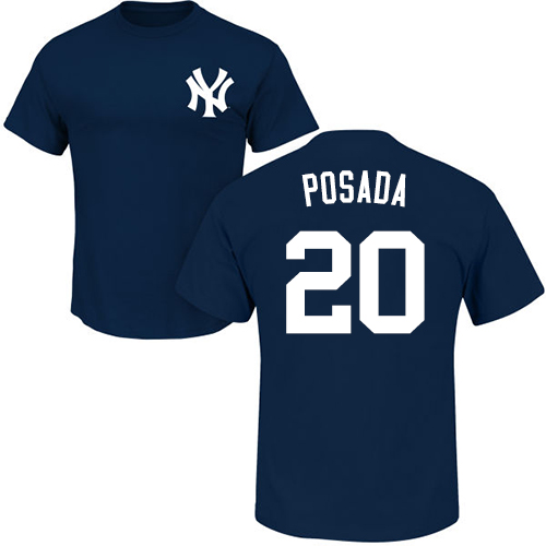 MLB Nike New York Yankees #20 Jorge Posada Navy Blue Name & Number T-Shirt