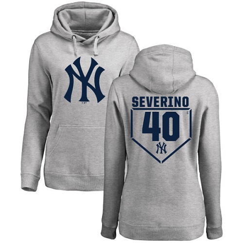 MLB Women's Nike New York Yankees #40 Luis Severino Gray RBI Pullover Hoodie