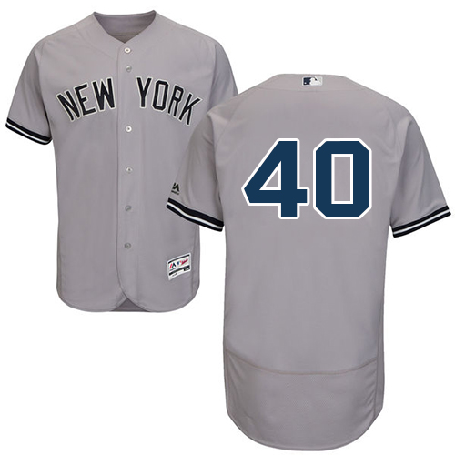 Men's Majestic New York Yankees #40 Luis Severino Grey Flexbase Authentic Collection MLB Jersey