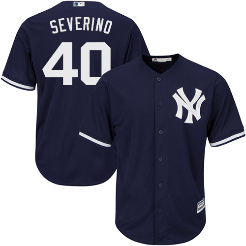 Men's Majestic New York Yankees #40 Luis Severino Replica Navy Blue Alternate MLB Jersey