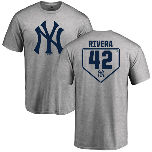MLB Nike New York Yankees #42 Mariano Rivera Gray RBI T-Shirt