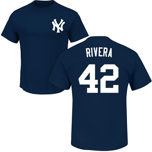 MLB Nike New York Yankees #42 Mariano Rivera Navy Blue Name & Number T-Shirt