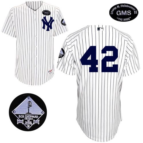 Men's Majestic New York Yankees #42 Mariano Rivera Authentic White GMS 