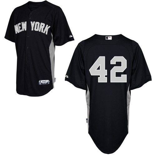 Men's Majestic New York Yankees #42 Mariano Rivera Replica Black 2011 Road Cool Base BP MLB Jersey