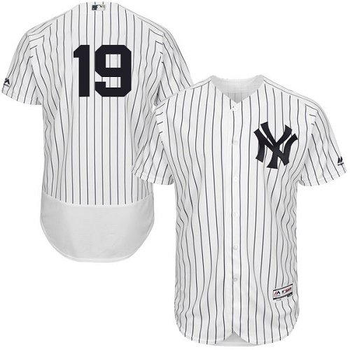 Men's Majestic New York Yankees #19 Masahiro Tanaka White Home Flex Base Authentic Collection MLB Jersey