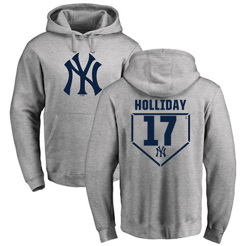 MLB Nike New York Yankees #17 Matt Holliday Gray RBI Pullover Hoodie