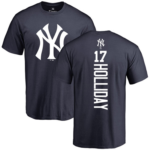 MLB Nike New York Yankees #17 Matt Holliday Navy Blue Backer T-Shirt
