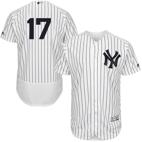 Men's Majestic New York Yankees #17 Matt Holliday White/Navy Flexbase Authentic Collection MLB Jersey