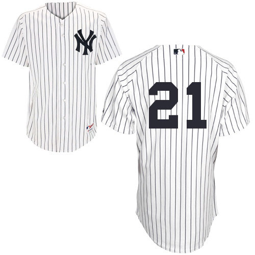Men's Majestic New York Yankees #21 Paul O'Neill Authentic White Cooperstown MLB Jersey