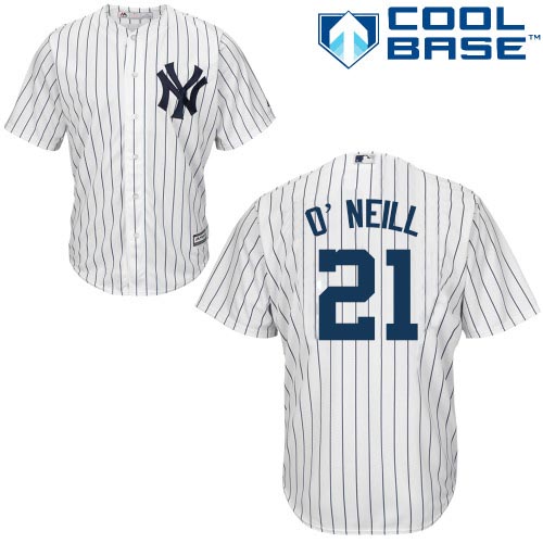 Men's Majestic New York Yankees #21 Paul O'Neill Replica White Home MLB Jersey