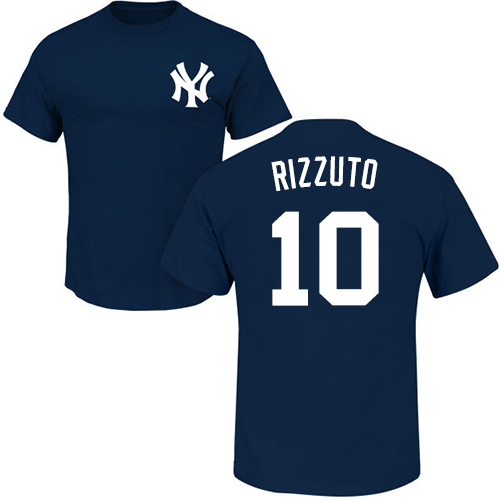 MLB Nike New York Yankees #10 Phil Rizzuto Navy Blue Name & Number T-Shirt