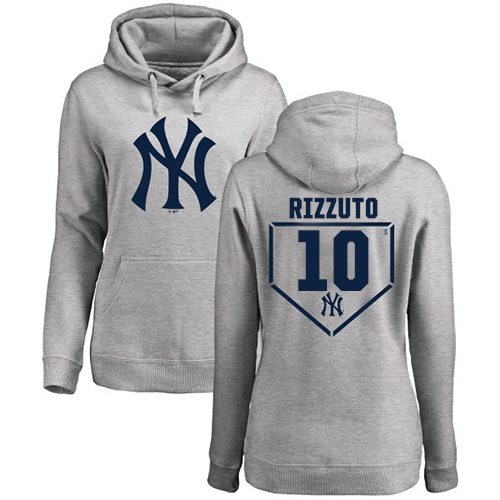 MLB Women's Nike New York Yankees #10 Phil Rizzuto Gray RBI Pullover Hoodie