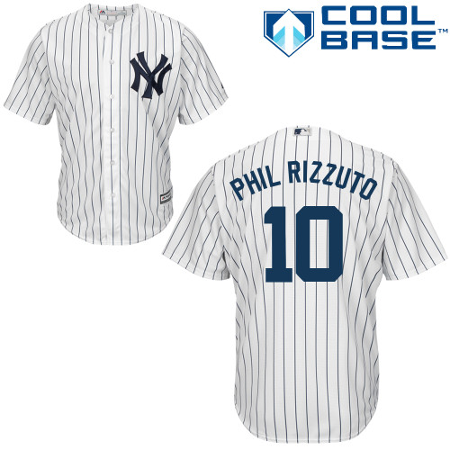 Men's Majestic New York Yankees #10 Phil Rizzuto Replica White Home MLB Jersey