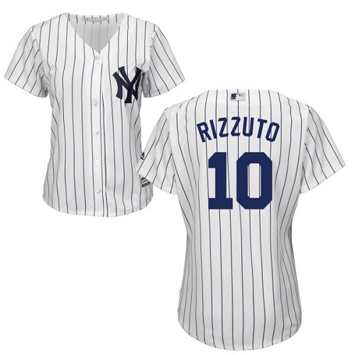 Women's Majestic New York Yankees #10 Phil Rizzuto Authentic White Home MLB Jersey