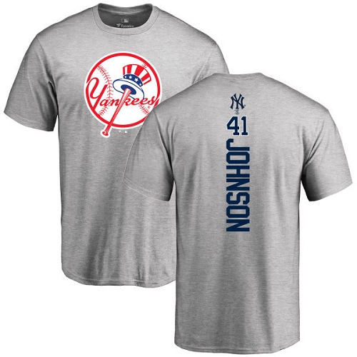 MLB Nike New York Yankees #41 Randy Johnson Ash Backer T-Shirt