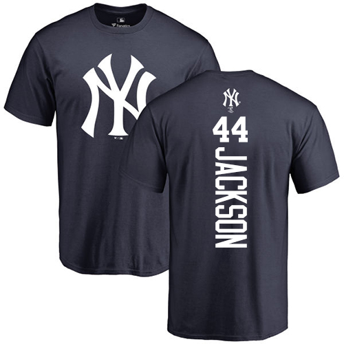 MLB Nike New York Yankees #44 Reggie Jackson Navy Blue Backer T-Shirt