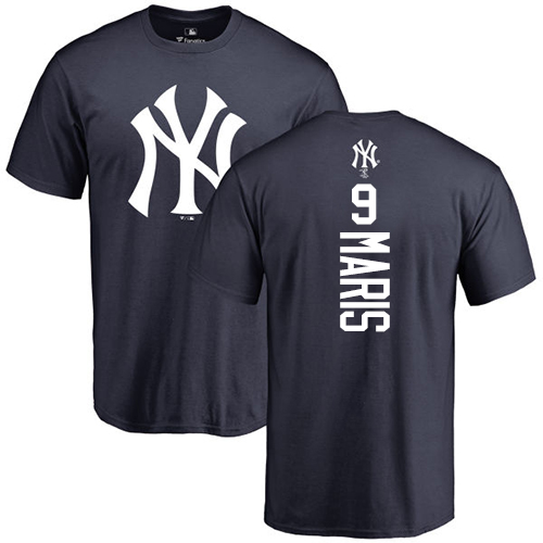 MLB Nike New York Yankees #9 Roger Maris Navy Blue Backer T-Shirt