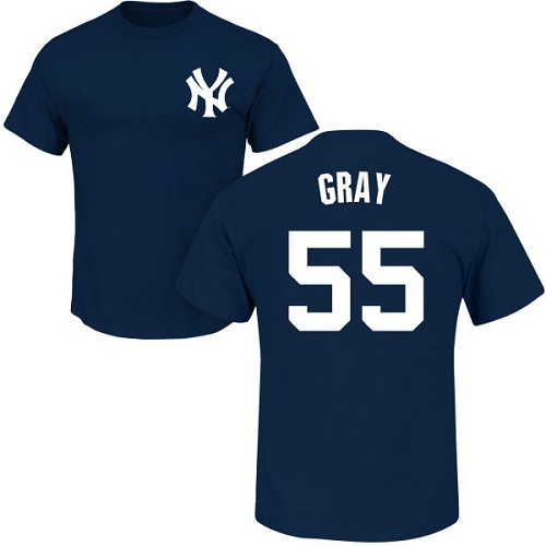 MLB Nike New York Yankees #55 Sonny Gray Navy Blue Name & Number T-Shirt