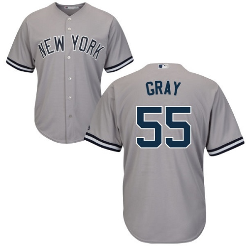 Men's Majestic New York Yankees #55 Sonny Gray Replica Grey Road MLB Jersey