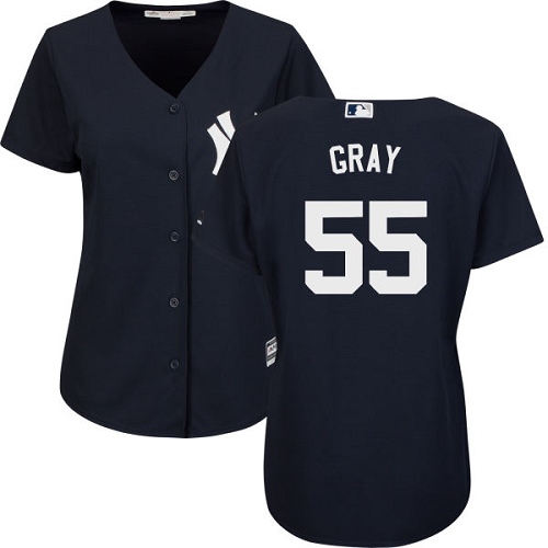 Women's Majestic New York Yankees #55 Sonny Gray Authentic Navy Blue Alternate MLB Jersey