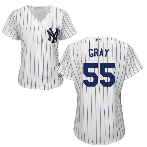 Women's Majestic New York Yankees #55 Sonny Gray Authentic White Home MLB Jersey
