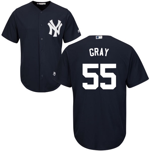 Youth Majestic New York Yankees #55 Sonny Gray Authentic Navy Blue Alternate MLB Jersey