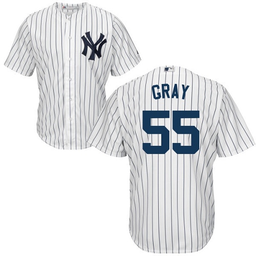 Youth Majestic New York Yankees #55 Sonny Gray Authentic White Home MLB Jersey