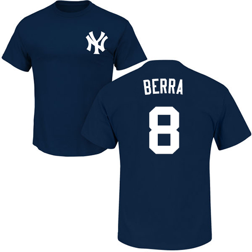 MLB Nike New York Yankees #8 Yogi Berra Navy Blue Name & Number T-Shirt