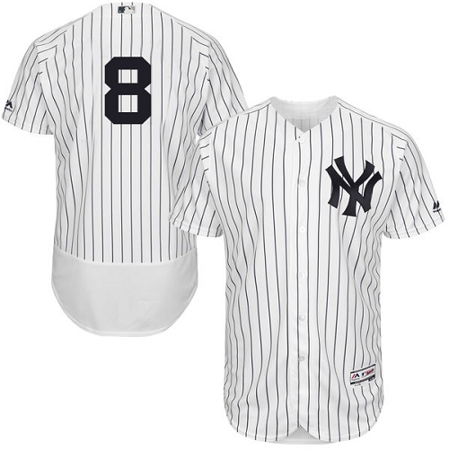 Men's Majestic New York Yankees #8 Yogi Berra White Home Flex Base Authentic Collection MLB Jersey