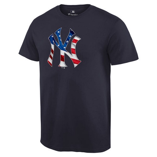 MLB Men's New York Yankees Navy Banner Wave T-Shirt