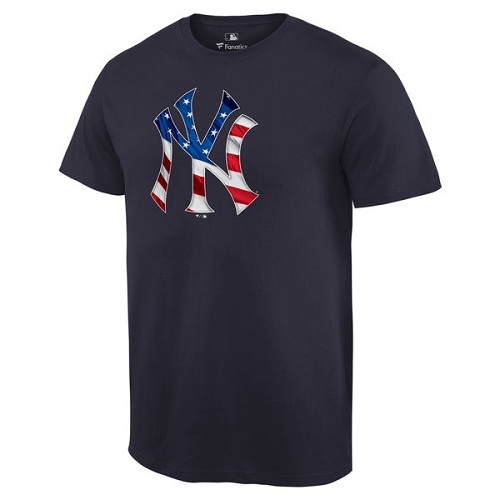 MLB Men's New York Yankees Navy Big & Tall Banner Wave T-Shirt