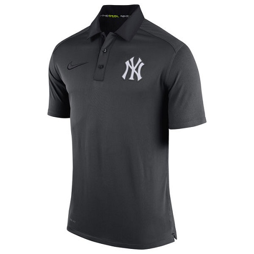 MLB Men's New York Yankees Nike Anthracite Authentic Collection Dri-FIT Elite Polo