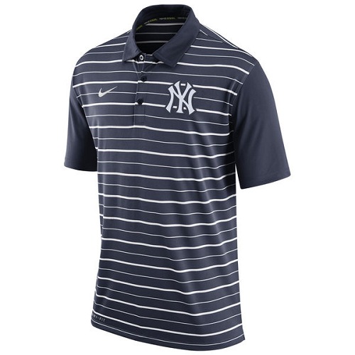 MLB Men's New York Yankees Nike Navy Dri-FIT Stripe Polo