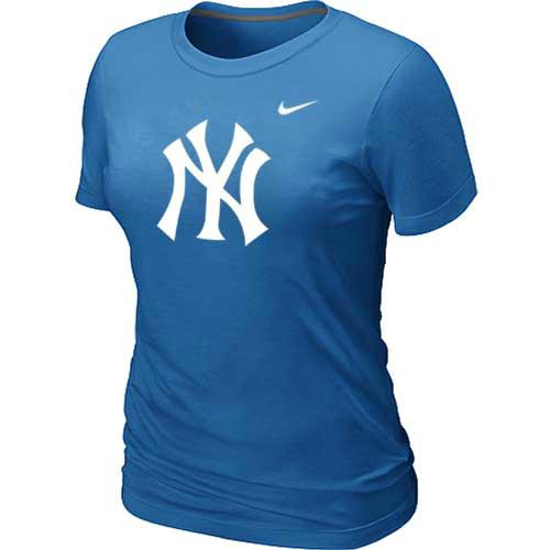 MLB Women's New York Yankees Nike Heathered Blended T-Shirt - Light Blue