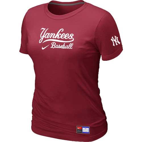 MLB Women's New York Yankees Nike Practice T-Shirt - Red